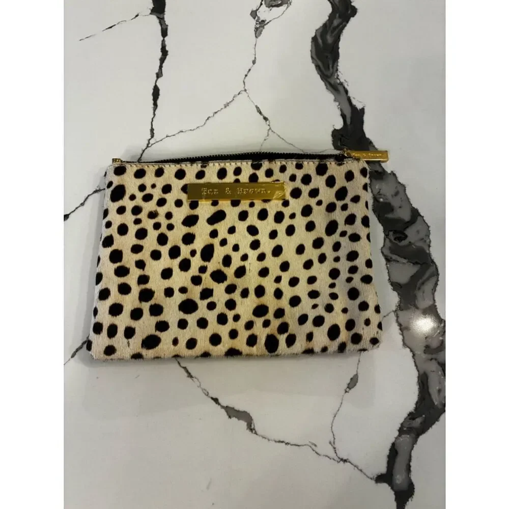 Calf Hair Leopard Print Clutch